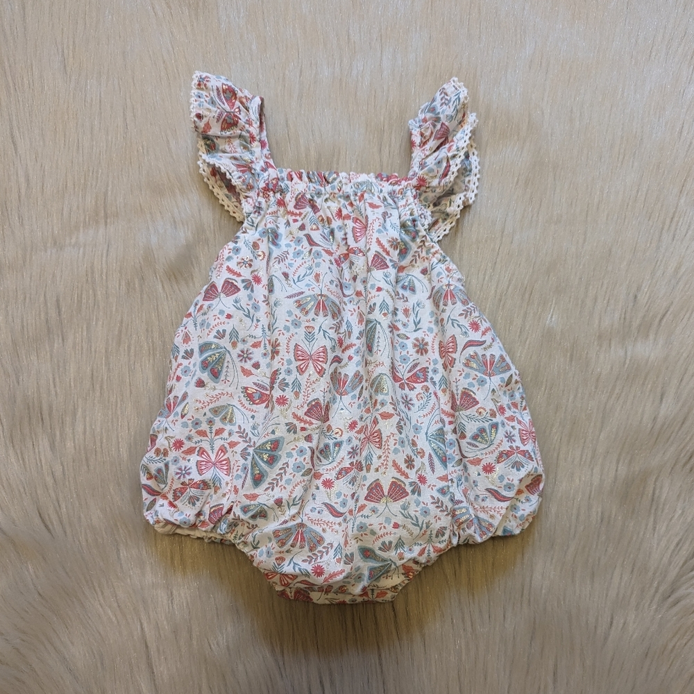Piper & Posie boho butterfly print romper size 6M